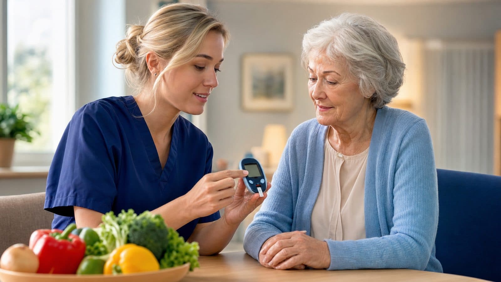 Pflegesituation zum Thema Diabetes mellitus Typ 2 im Pflegeexamen