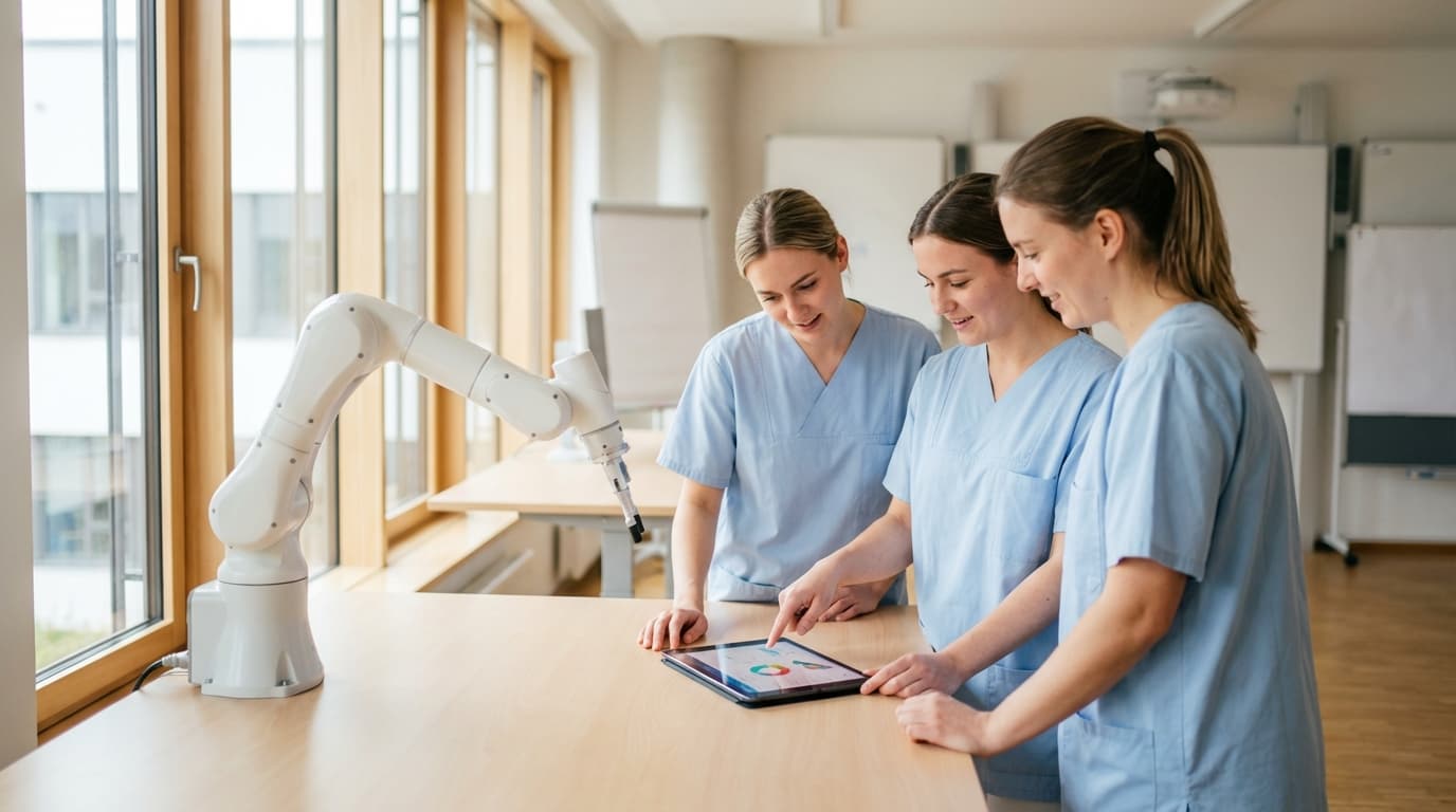 Künstliche Intelligenz in der Pflege: Tablet mit KI-Anwendung