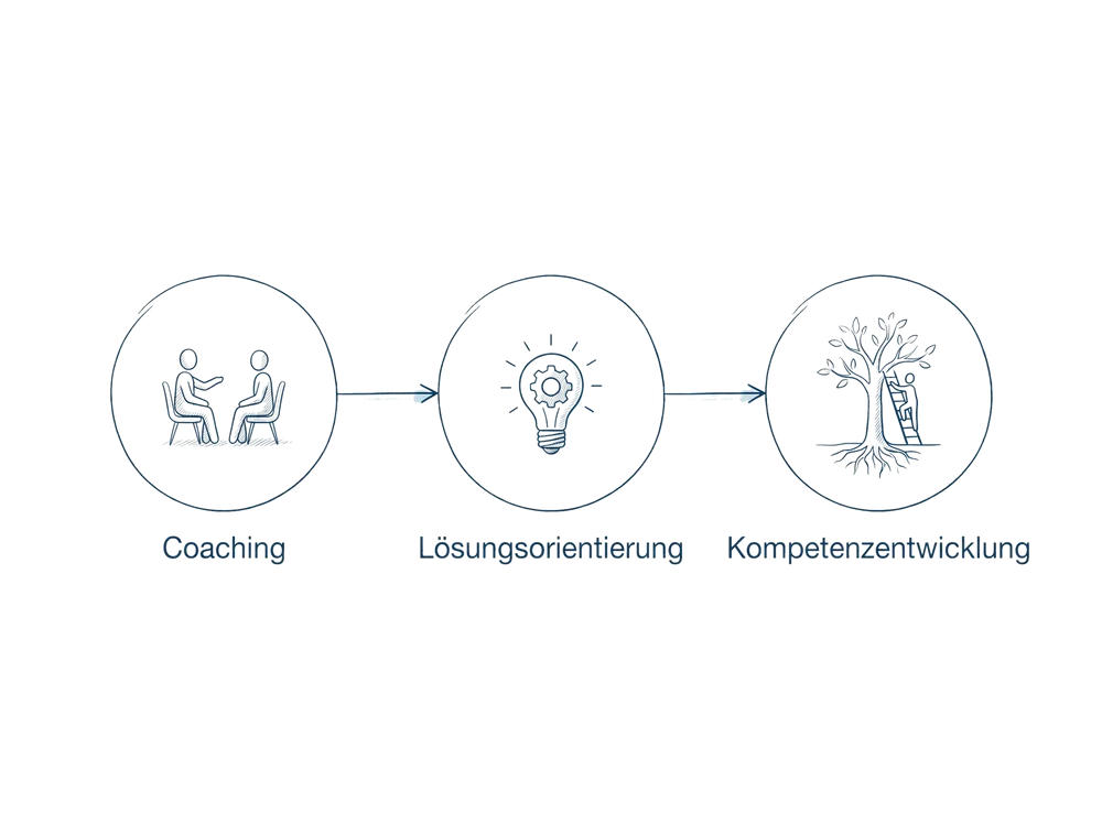 Schema zum Fachbeitrag Coaching-Kompetenz für Praxisanleitende: Coaching, Lösungsorientierung, Kompetenzentwicklung
