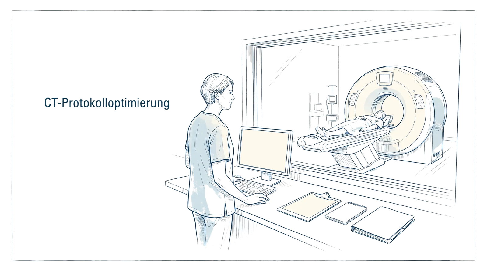 Illustration zum Thema CT-Protokolloptimierung: Bildqualität und Dosisreduktion vereinen, Fachbeitrag aus dem Bereich MTR der Wissensakademie des Refresher Zentrums