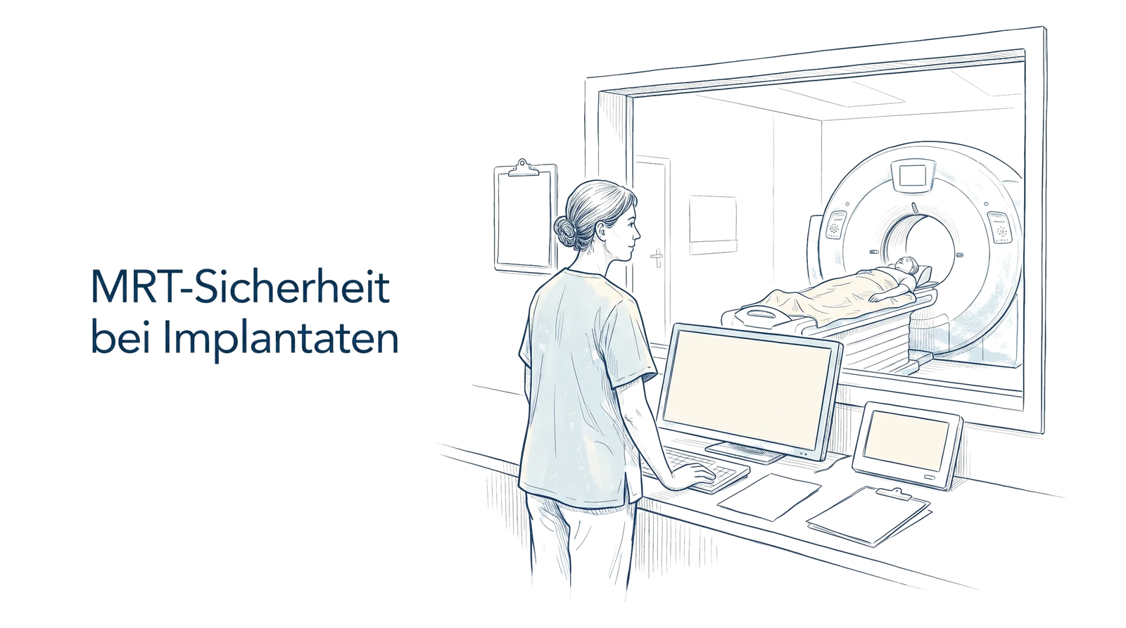 Illustration zum Thema MRT-Sicherheit bei Implantaten: Der aktuelle Stand 2026, Fachbeitrag aus dem Bereich MTR der Wissensakademie des Refresher Zentrums