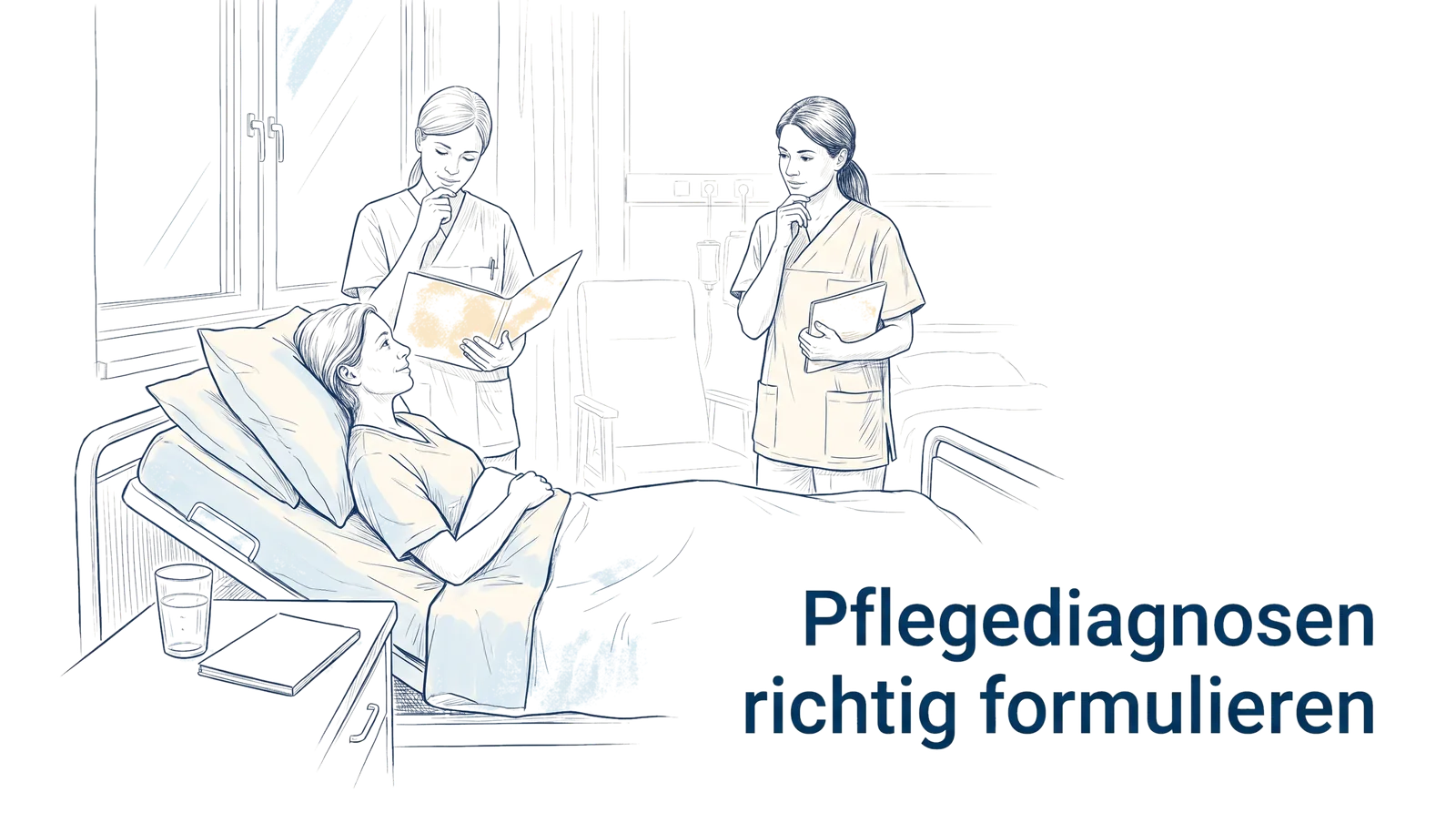 Illustration zum Thema Pflegediagnosen richtig formulieren: Ein Praxisleitfaden, Fachbeitrag aus dem Bereich Pflegeprozess der Wissensakademie des Refresher Zentrums
