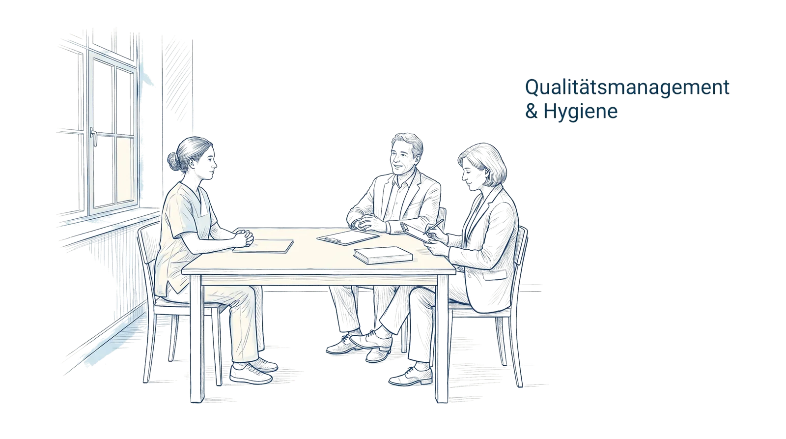 Illustration zum Thema Qualitätsmanagement & Hygiene: Prüfungsrelevantes Wissen, Fachbeitrag aus dem Bereich Examensvorbereitung der Wissensakademie des Refresher Zentrums